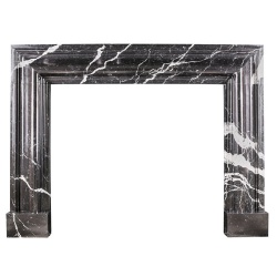 Queen Anne Style bolection Fireplace Mantel by Chinese Nero Marquina marble