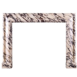 Queen Anne Style bolection Fireplace Mantel by Italian Breche Violiette marble