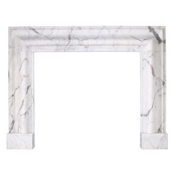 Queen Anne Style bolection Fireplace Mantel by Italian Statuary marble