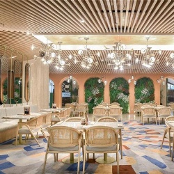 Rattan Dining Chair for Hotel Lobby Dining Area
