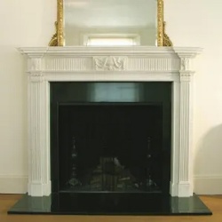 Robert Adam marble fireplace with reeded pilaster