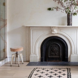 Rosa Aurora Macchia Vecchia Victorian fireplace replica