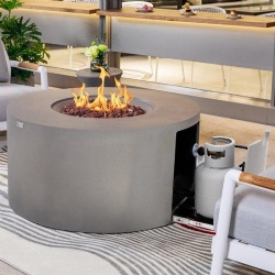 Round GFRC Fire Pit with Hidden Propane Tank
