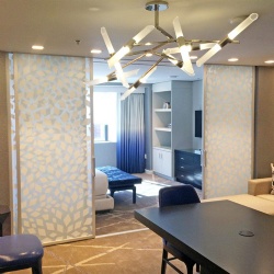 Sandblasted Etching Glass for Hotel Room Divider