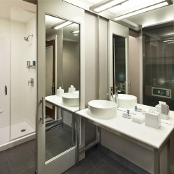 Sliding Mirrored Barn Door Bathroom Divider