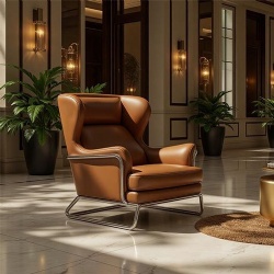 Stain Resistant Faux Leather Lounge Chair