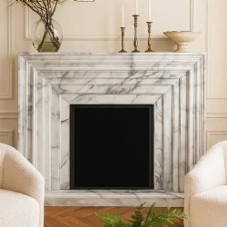 Stepped Marble Fireplace Mantel