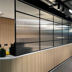 Textured Fluted Interior Glass Wall Partition