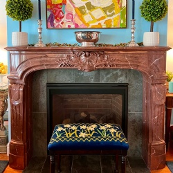 The Fontaine Louis XIV Rouge Royal Marble Fireplace Mantel