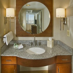 Vanity Base with Granite Top for Luxury Hospitality Bathrooms