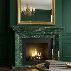 Verde Alpi Green Marble Fireplace Surround