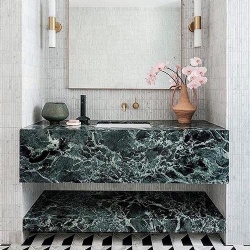 Verde Alpi Marble Bathroom Vanities for Hotels and Resorts