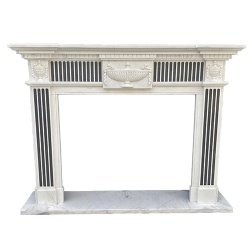 White and Black Marble Fireplace Mantel