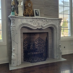 antique French marble fireplace mantel reproduction
