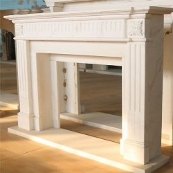 baroque marble fireplace surround white