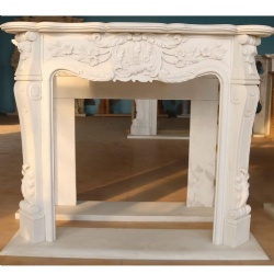 baroque marble fireplace surround white