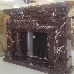 bespoke marble fireplace mantel in rosso levanto