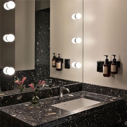 black engineered terrazzo vanity top