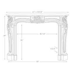 carved marble Louis XV fireplace mantel