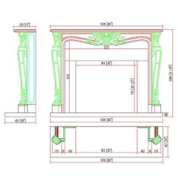 classic European natural stone fireplace surround
