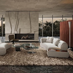 custom Minotti style fabric sofa for hospitality project