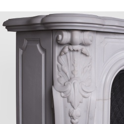 custom made marble fireplace with ornaments of louis XV style