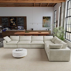custom modular sofa with removable cushions for hospitality