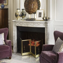 designer marble fireplace mantel for modern living room