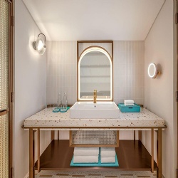 eco recycled terrazzo vanity top for sustainable hotel design