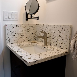 engineered terrazzo vanity top for hotel bathroom