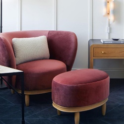 fire rated fabric ottoman for hotel guest rooms