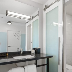 glass and mirror for boutique hotel bathroom