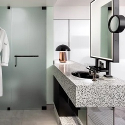 glass and mirror products for W hotel bathroom