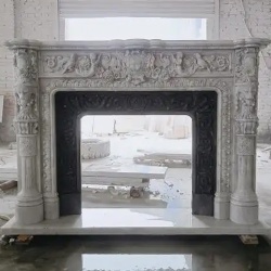 handcrafted marble fireplace mantel