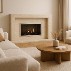 honed travertine fireplace mantel for living room