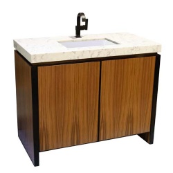 hotel bathroom vanity with soft close