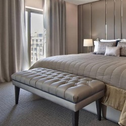 hotel bedroom upholstered luggage bench bed end seating