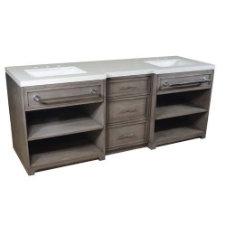 hotel vanity with ceramic basin