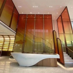 laminated glass with gradient film interlayer