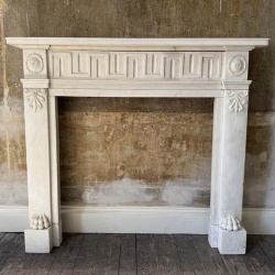 landing page with title and description for Regency Statuary White Marble Chimneypiece
