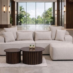 large L shaped modular sectional sofa for hotel lobby