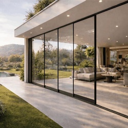 large panoramic telescopic sliding glass door