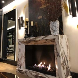 marble fireplace mantel in four seasons hotel