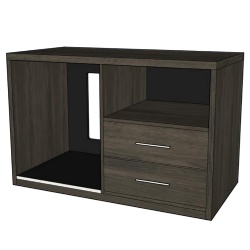 microfridge and safe combo cabinet with 2 drawers