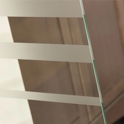 modern glass barn door with opaqute accents