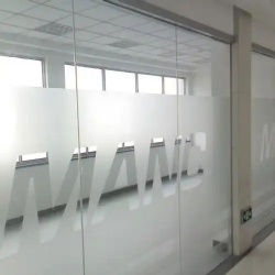 sandblasted glass with customized letter or shape