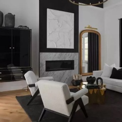 sleeker and more geometric marble fireplace