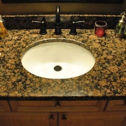 tan brown granite undermount sink top