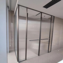 tempered glass hotel bathroom partition