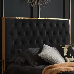 velvet upholstered headboard gold frame queen